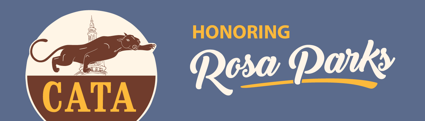 Vintage CATA logo with "Honoring Rosa Parks"