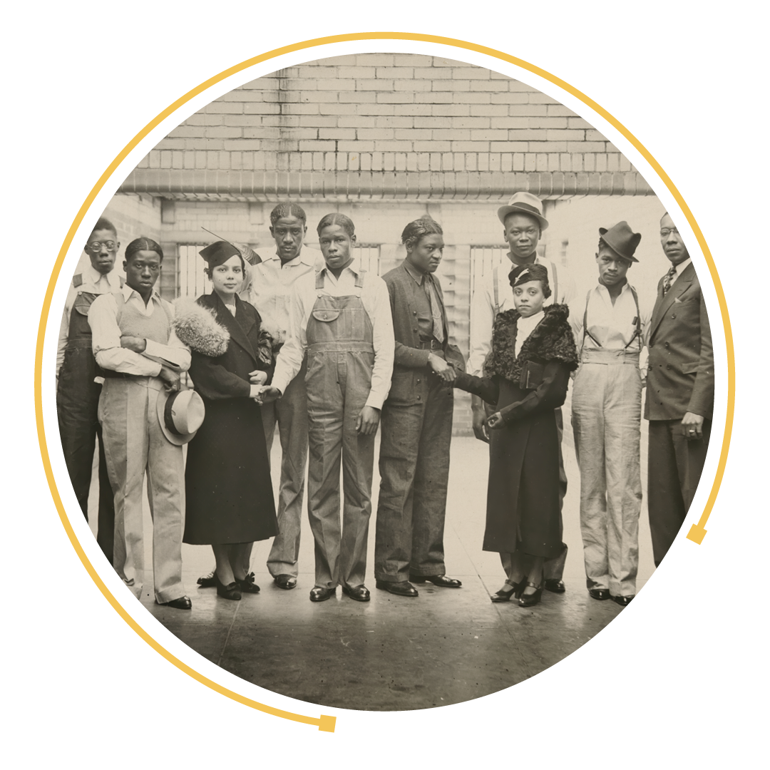 Scottsboro Boys with NAACP representatives.