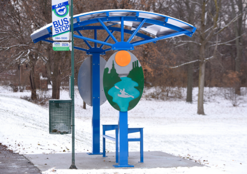 Bus shelter at Potter Park